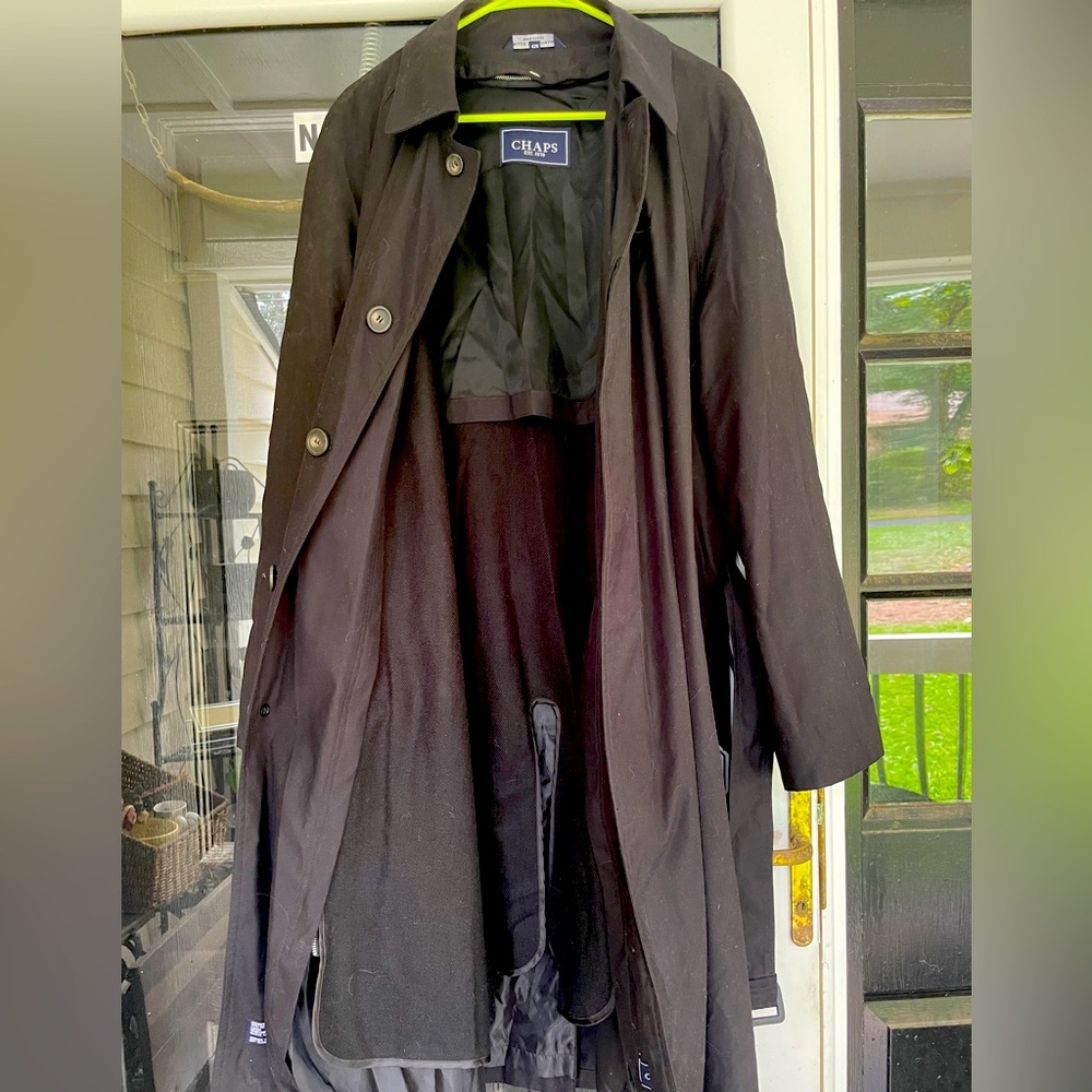 Men's Chaps black trench coat
